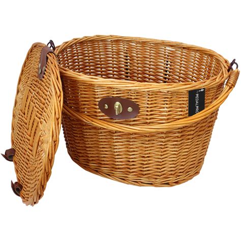 The baskets made of cane are made of distinct materials such as paper ropes, wood, metals like. PedalPro Classic Wicker Bicycle Basket With Lid & Handle ...