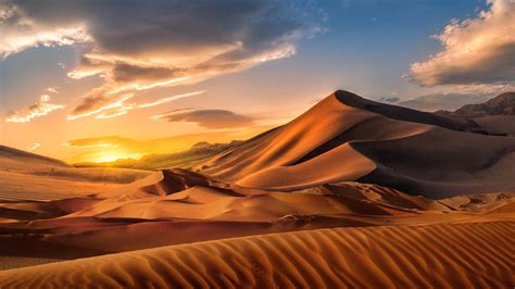 Desert Landscape Sky Clouds Sunset Nature 3840x2160 Wallpaper