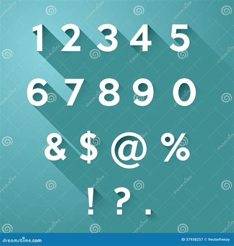 Vector Numbers With Long Shadow Stock Vector Illustration Of Count