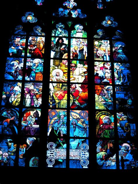 Stained Glass Windows In St Vitus Cathedral Prague Flickr