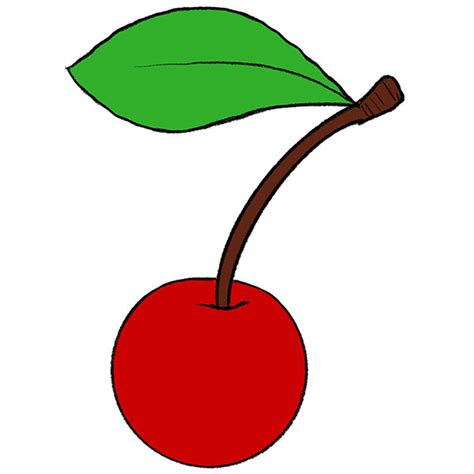 How To Draw A Cherry Easy Drawing Tutorial For Kids