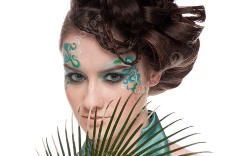 A Detailed View Of A Sprite Girl With Intricate Face Paint And A