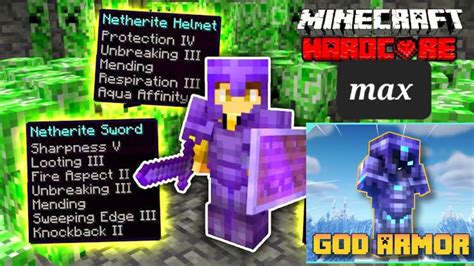 Making A God Netherite Armour In Minecraft Best Enchanted Armour In