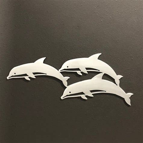 Dolphins Aluminum Metal Wall Art Decoration Skilwerx 20 X 8 Etsy