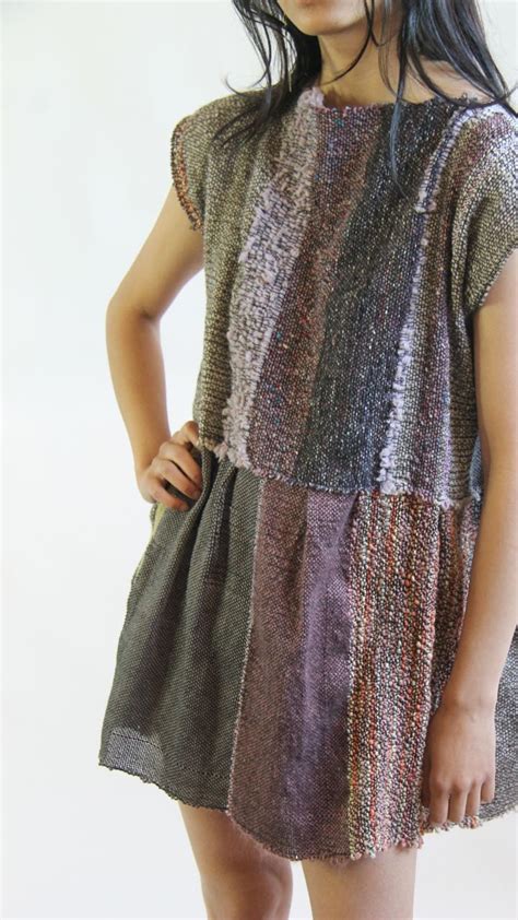 Handwoven Dress Weaving Saori Weaving One Of A Kind Woven Garments