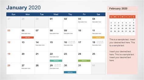 Site provides printable calendar 2020, blank calendar 2020, professional templates, calendar templates 2020, download calendar in pdf/ excel/ pdf format. 2020 Calendar PowerPoint Template - SlideModel