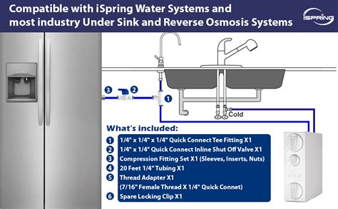 ispring icek ultra safe fridge water line connection and ice maker installation kit for reverse