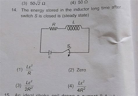 How Long After Closing The Switch Will The Energy Stored In The Inductor Reach One Half Of Its