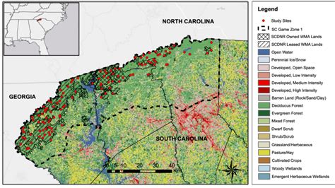 Land Use Map Of Northwestern South Carolina Usa Including