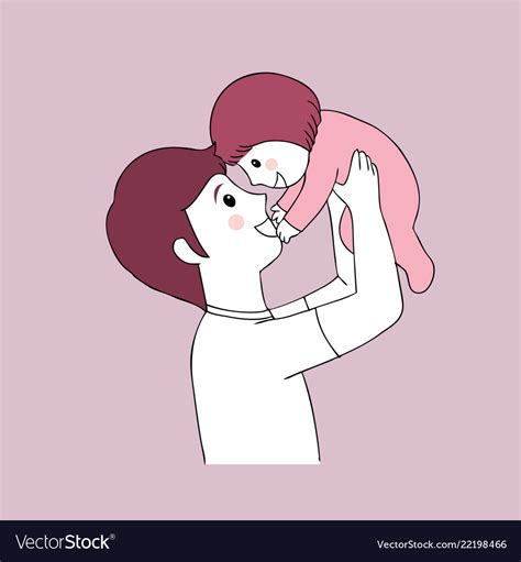 cartoon cute father and daughter royalty free vector image