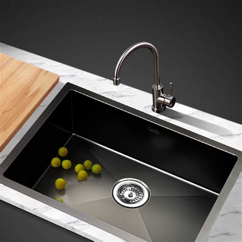 Cefito 600 X 450mm Stainless Steel Sink Black