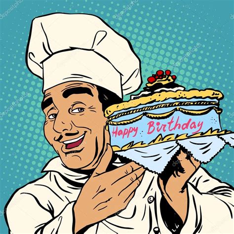 Pastry Chef With Birthday Cake Stock Vector Image By ©studiostoks 79448960