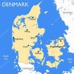 Foto: mapa político de dinamarca | Mapa Dinamarca Vector Mapa Dinamarca ...