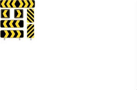 3m Yellow Chevron Sign Board For Traffic Road Safety At Rs 2500