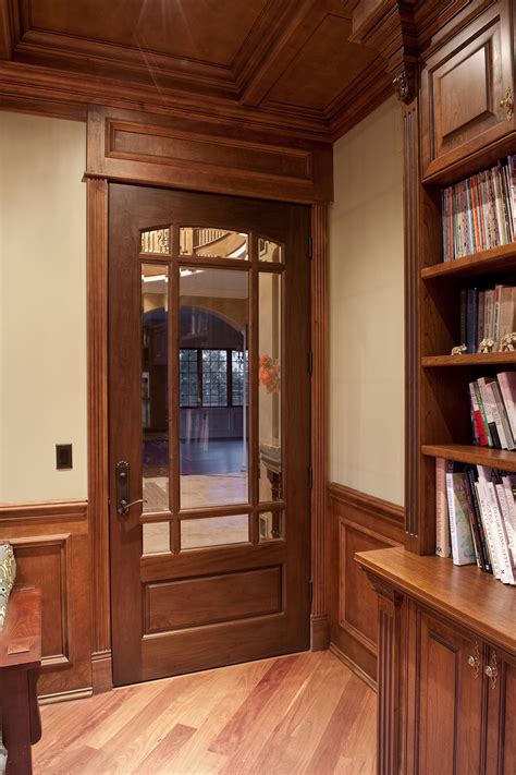 Interior Door Custom Single Solid Wood With Walnut Finish Classic Model Gdi 511