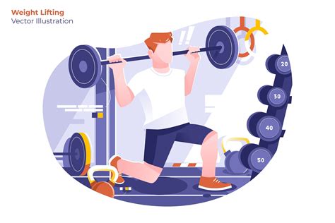 Weight Lifting Vector Illustration Pre Designed Illustrator