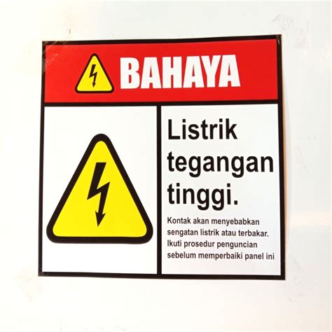 Jual Stiker Bahaya Listrik Tegangan Tinggi Sticker Rambu K X Indonesia Shopee Indonesia