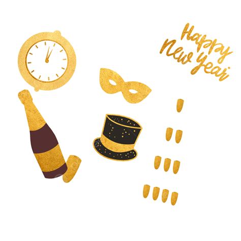 New Years Day Celebration Sticker Set New Year New Year S Day