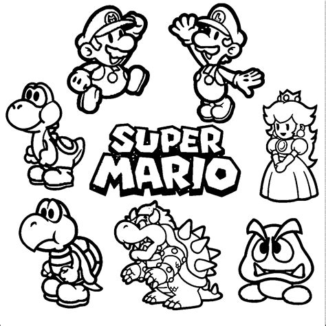Super mario bros coloring page free. Super-Mario-Coloring-Page-01 - Wecoloringpage | Coloriage ...