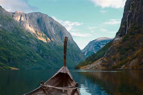Viking Drakar Boat Norway Scandinavia Fjord Nature Water