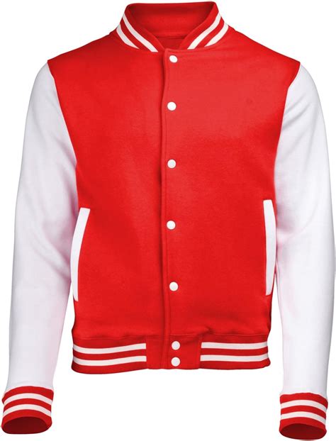 Kids Varsity College Jacket Fire Redwhite New Premium Unisex