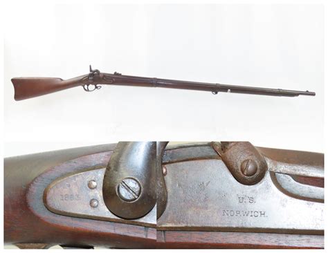 Civil War Antique Norwich Arms Contract Us M1861 Percussion Rifle