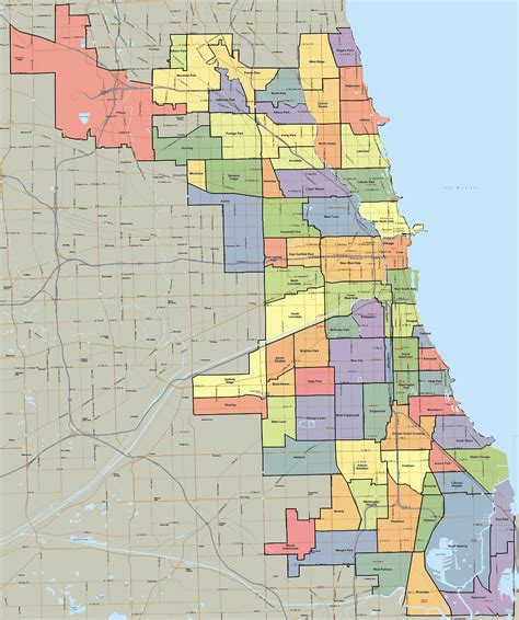 Chicago Map Districts 2 Chicago Neighborhoods Map Chicago Map