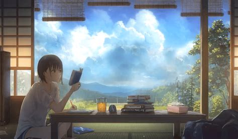 Anime Girl Studying Wallpapers Top Free Anime Girl Studying Backgrounds Wallpaperaccess