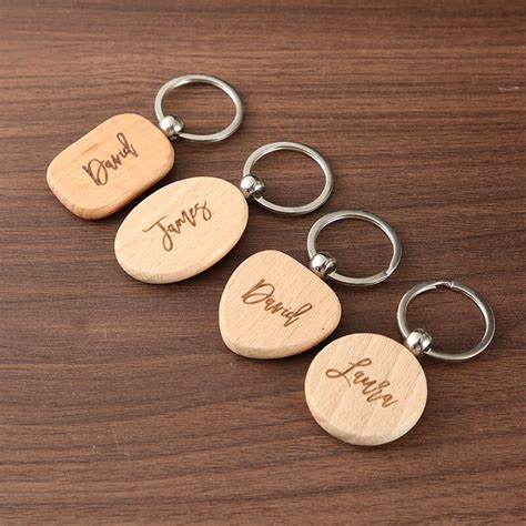 Personalized Wood Heart Key Chain Custom Ts For Wedding T Custom
