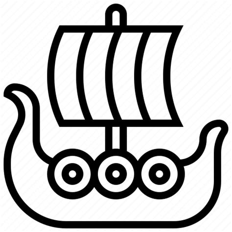 Boat Longship Norway Scandinavia Viking Icon