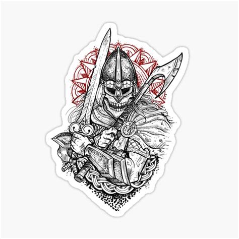 Draugr Undead Viking Warrior Sticker For Sale By Blackforge Redbubble