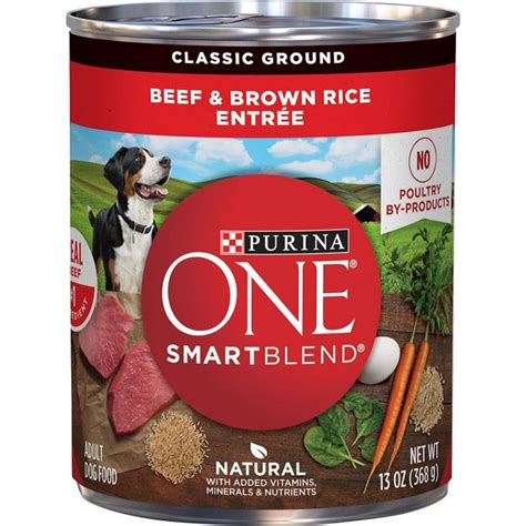 Purina one® wet dog food purina one wet dog food gives your dog the nutrition he needs. Purina One SmartBlend Beef & Brown Rice Adult Canned Dog ...