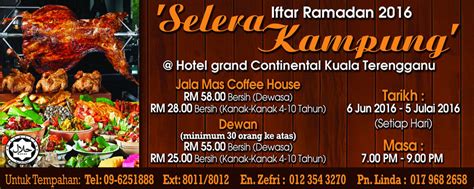 Lokasi iftar ramadhan promosi berbuka puasa harga murah dan menarik di lokasi sekitar kuala lumpur, carian maklumat senarai destinasi buka puasa di hotel, restoran di jadual di bawah adalah senarai set buffet ramadhan sekitar bandaraya kuala lumpur. Senarai Buffet Ramadhan Terengganu 2016 - as