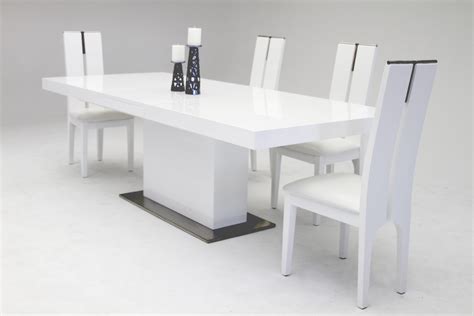 Zenith Modern White Extendable Dining Table Modern