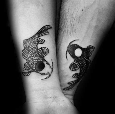 Yin Yang Koi Fish Male Wrist Tattoos Yin Yang Tattoos Bff Tattoos