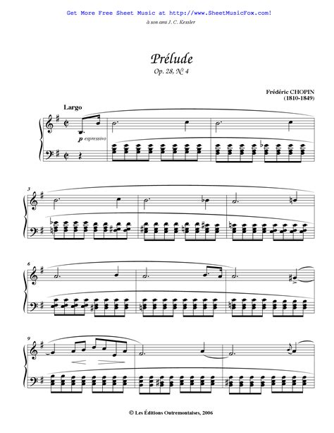 Free Sheet Music For Preludes Op28 Chopin Frédéric By Frédéric Chopin