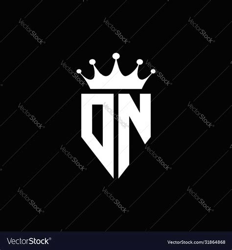 Dn Logo Monogram Emblem Style With Crown Shape Vector Image