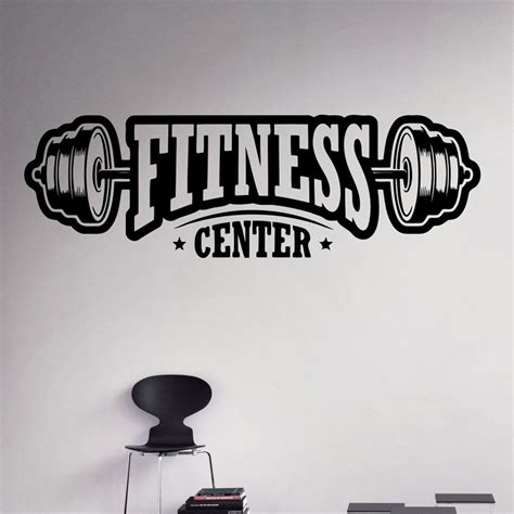 Fitness Center Wall Decal Workout Gym Vinyl Sticker Healthy Lifestyle Home Interior Wall Art