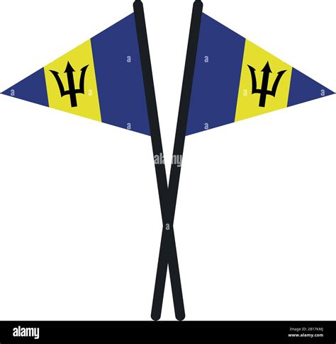 Bandera De Barbados Ilustrada En Vector Sobre Fondo Blanco Imagen