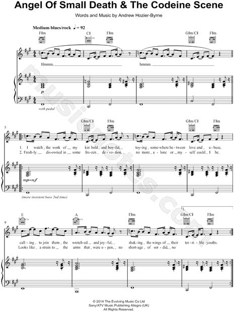 Hozier Angel Of Small Death And The Codeine Scene Sheet Music In F