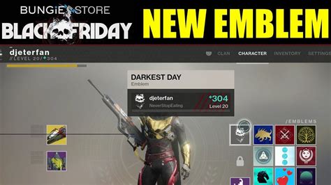 Destiny 2 Limited Time New Emblem Darkest Day Emblem Youtube