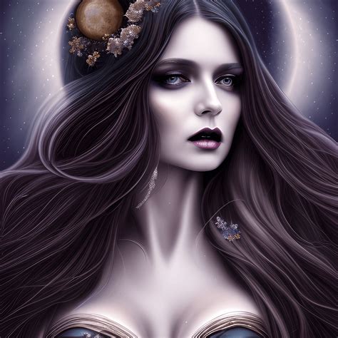 Celestial Moon Goddess Digital Graphic · Creative Fabrica