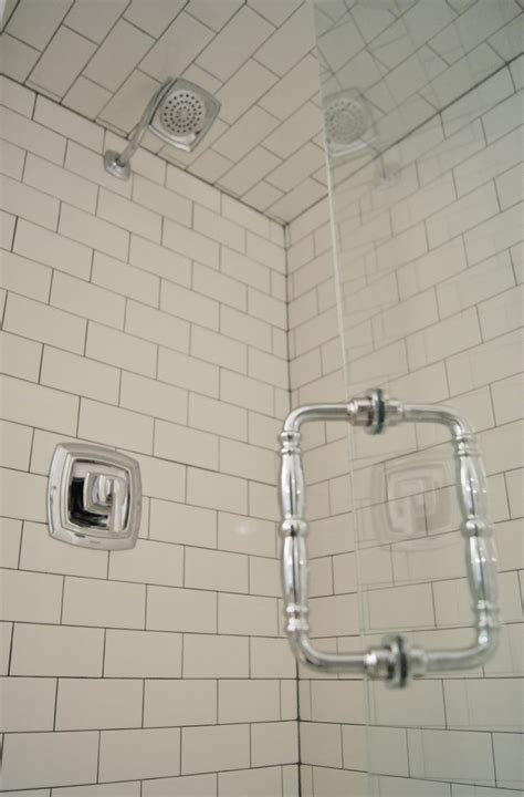 Home design blog by equtrails for large white subway tile shower. Meaningful Home: My House Tour: Master Bathroom
