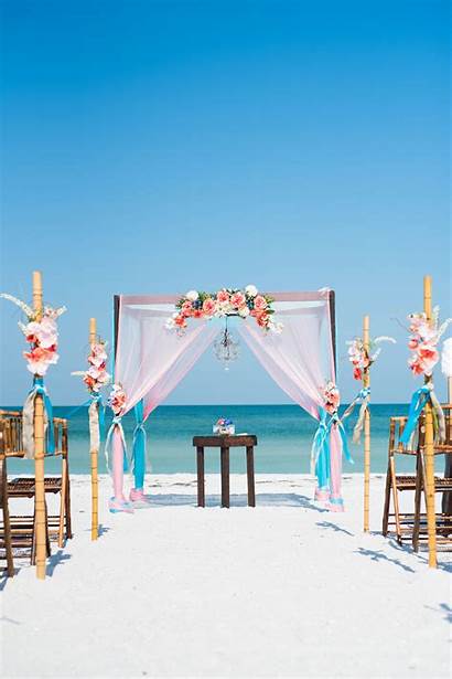 Beach Turquoise Coral Weddings Arbor Ceremony Arbors