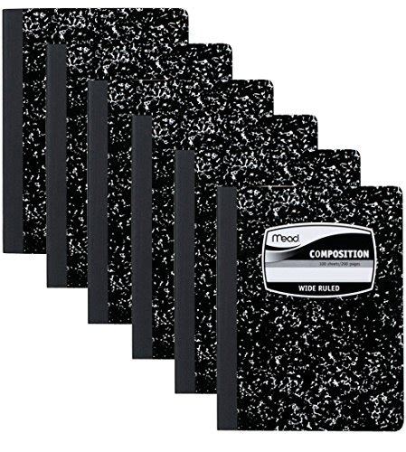 Mead Composition Notebook Wide Ruled 100 Sheets 6 Piece