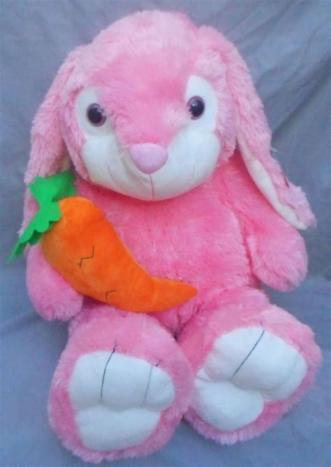 Pink Bunny Rabbit With Carrot 27 Soft Plush Hug And Luv New Easter