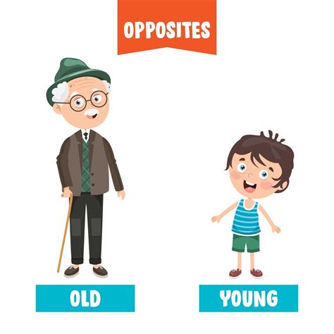 Opposite Adjectives With Cartoon Drawings 2560638 Vector Art At Vecteezy