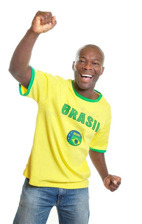 Soccer Fan From Brazil Is Happy About The World Cup 2014 Stock Photo
