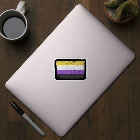Non Binary Pride Flag Gender Identity Genderqueer Non Binary Sticker Teepublic