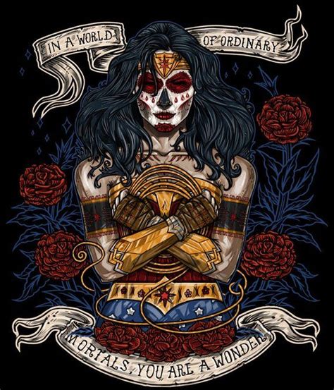 Day Of The Dead Wonder Ringspun Tshirt Wonder Woman Comic Day Of